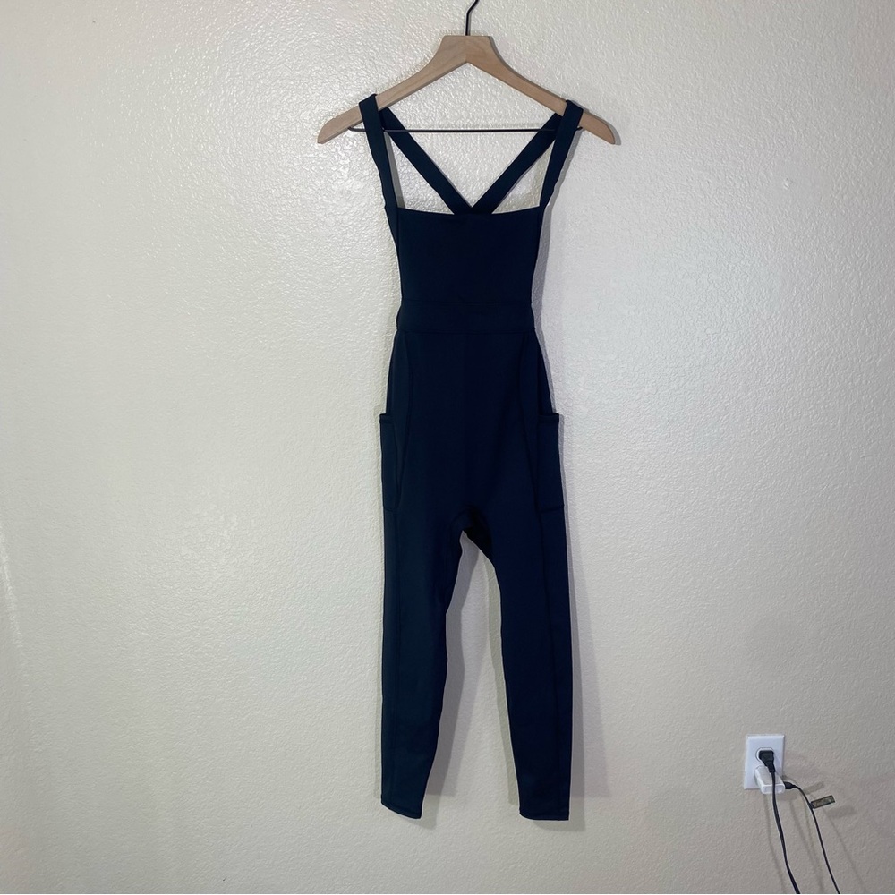 Free People Movement My High One Black Strappy One Piece Jumpsuit XS NWOT